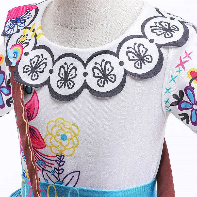 Girls Costume Princess Dress For Kids Encanto Mirabel Carniv图片