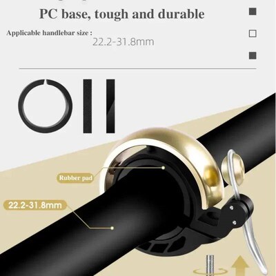 Concealed Bicycle Bell 80dB Loud and Clear Waterproof and ru