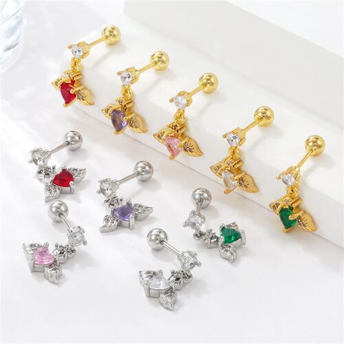 Colored Zircon Stainless Steel Rods High-level Ear Bone Nail