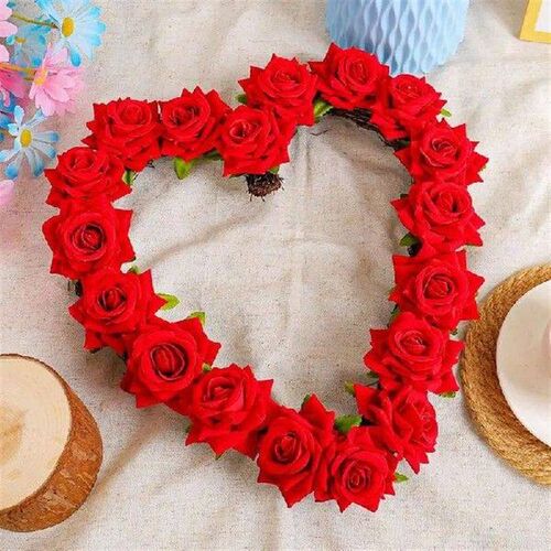 Artificial Floral Wreath Floral Wreath Heart Shaped Holiday
