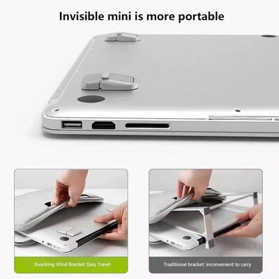 2pcs Laptop Stand Portable Metal Holder Foldable Nvisible La
