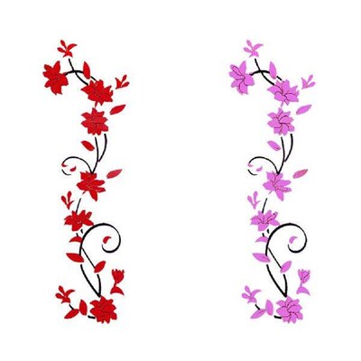 3D Rose Flower Rattan Wall Stickers Romantic Floral Wall