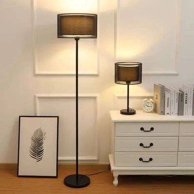 2025 European Black/White Fabric Stand Floor Lamp High, Livi