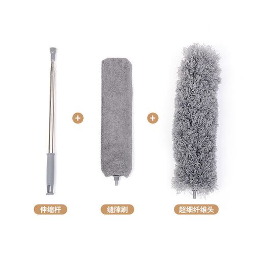 Retractable gap brush with lightweight design for dusting