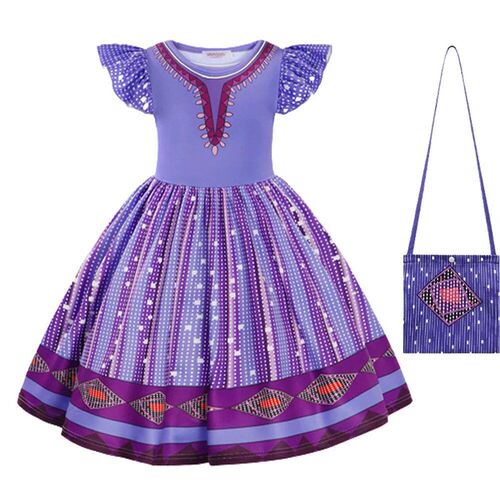 Girl Asha Dress Movie Star Wish Cosplay Princess costumes