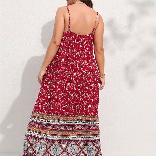Finjani Womens Plus Size Cami Summer Backless Maxi  Floral