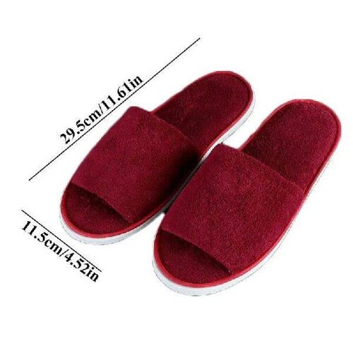 2Pairs Open Toe Disposable Slippers Thicken Fur Non-slip