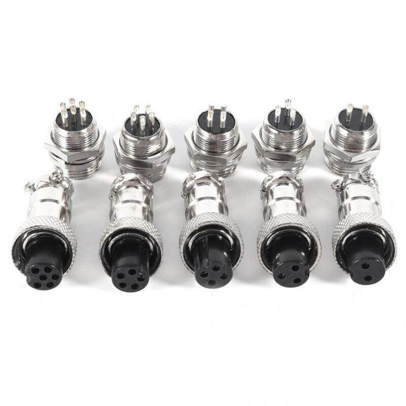 10Set GX12 2/3/4/5/6Pin 12mm Aviation Plug Male + Female Met