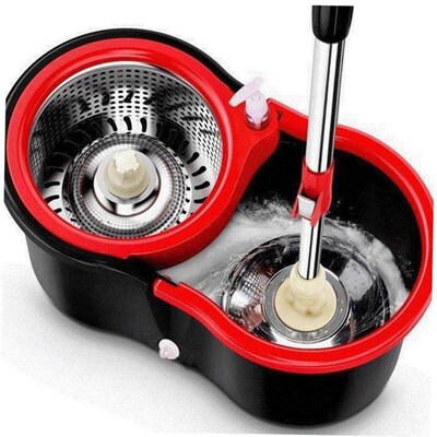Mop bucket rotating household dual-drive wet and dry free