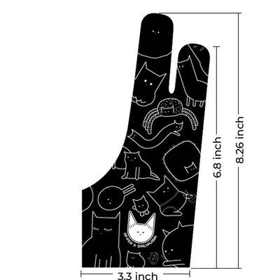 XPPen Free Size Anti-fouling Glove Cute Cat Glove for Drawin