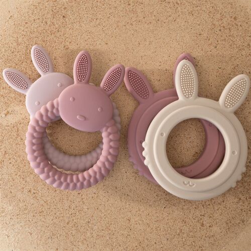 1Pcs Baby Teether Silicone Toy BPA Free Cartoon Rabbit Nursi