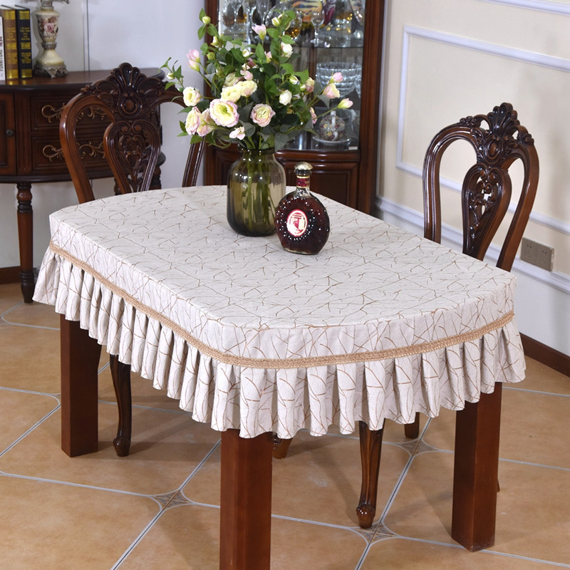欧式高档椭圆形餐桌布雪尼尔加厚茶几布咖啡色桌布台布方形桌罩