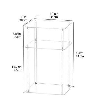 Small Acrylic Nightstand 3 Tier Narrow Side Table Slim