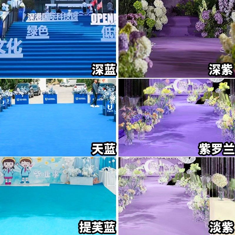 金宁整卷紫色蓝色地毯婚庆一次性结婚展会舞台开业加厚长期用,居家布艺,地毯,淘宝优惠券,粉丝福利购,淘宝优惠卷