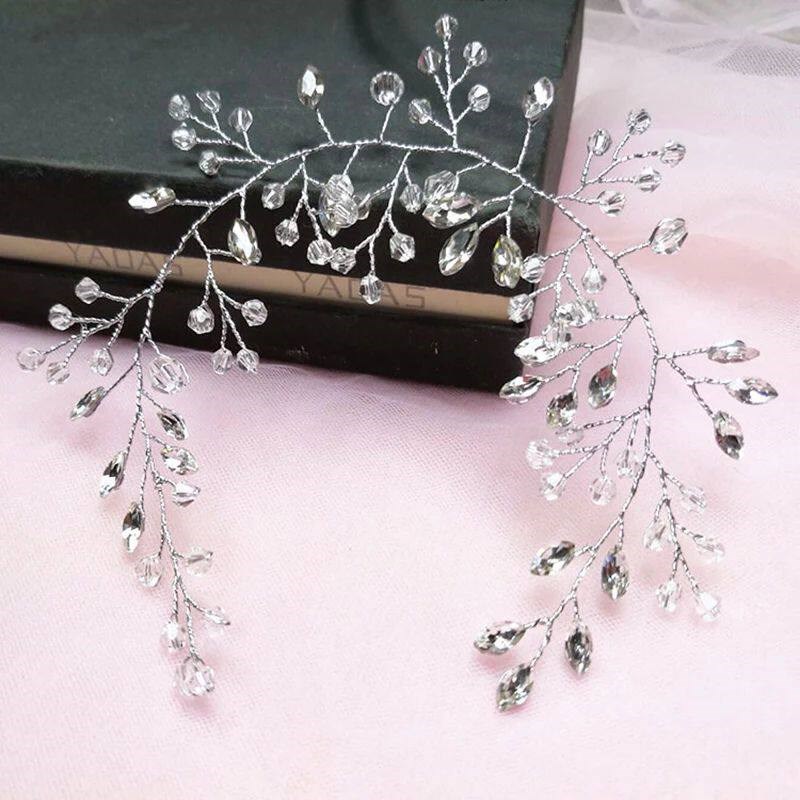 Bride Hair Band White Crytal Headband Wedding Bridal Hair Ac图片
