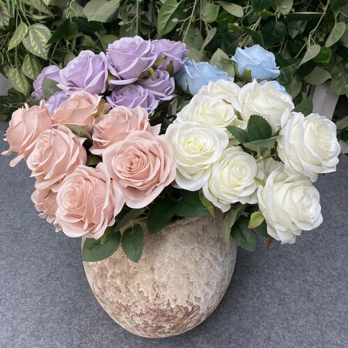 9 Heads 1 Bunch Camellia Rose Artificial Flower Holding Bouq