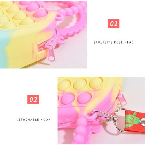 Silicone Push Bubble Crossbody Bag Fidget Toys Sensory Relie