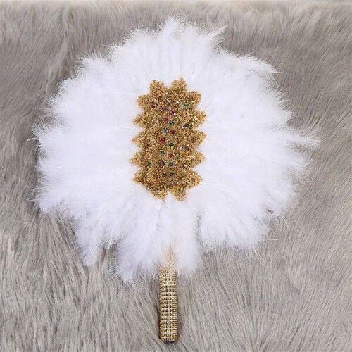 African Turkey Feather Hand Fan Feathers Handfan For Dance