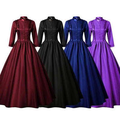 Medieval Retro Punk Gothic Court Princess Dress Royal Lady