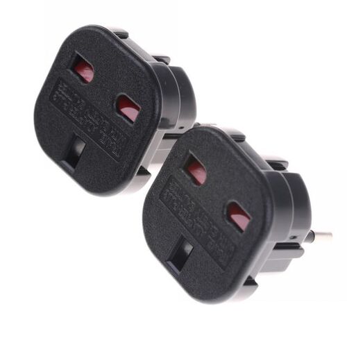 2pcs New UK To European Plug Adapter Socket Plug Converter T