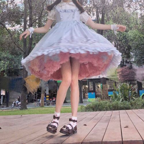 Women Girls Ruffled Short Petticoat Solid White Color Fluffy