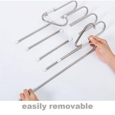 Stainless Steel Retractable Trouser Rack Folding Multi-funct