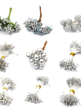 90pcs Double Heads DIY Artificial Mini Pearl Flower Stamen P