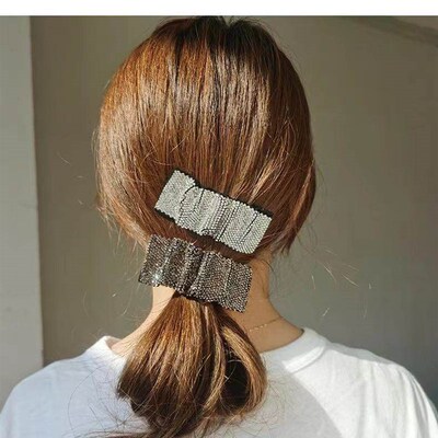 New hairpin wrinkled bangs clip back head full diamond BB cl