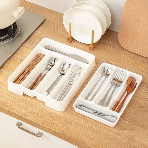 4/5 Compartments Cutlery Organizer Daily Drawer Divider Tray