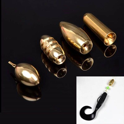 5pcs 1.8g - 21g Fishing Bullet Weights Brass Sinker For Fish