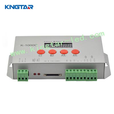 K-1000C带显示屏led灯带穿孔字灯串控制器SPI、DMX512LED控制器