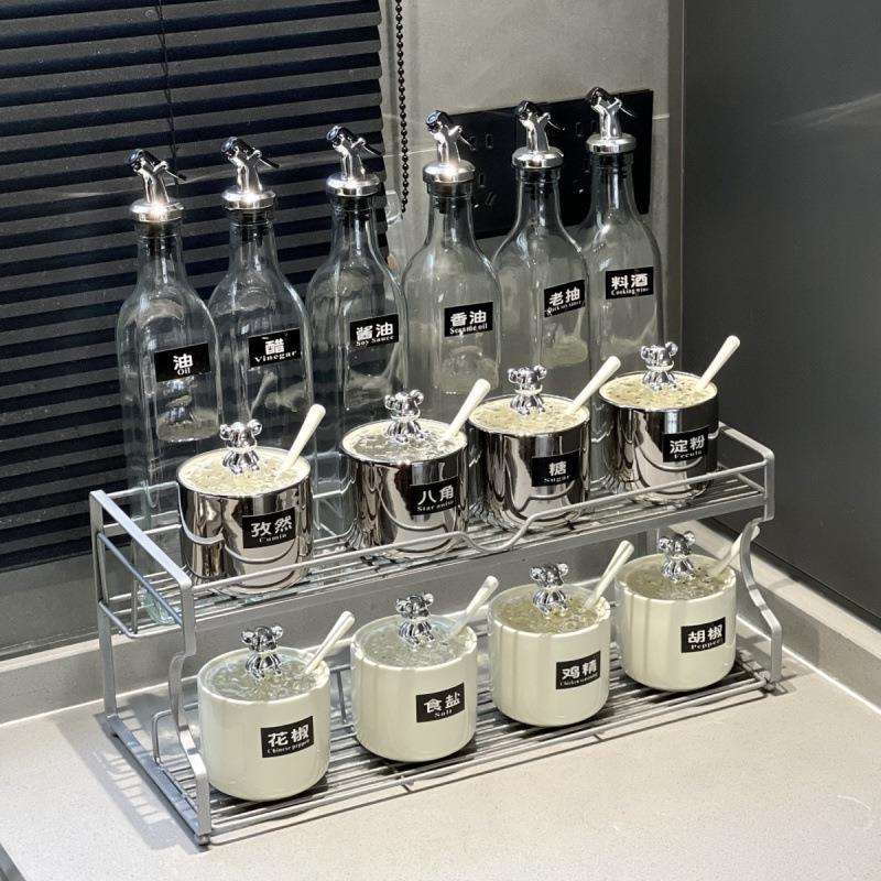 轻奢陶瓷调料盒酱油瓶组合套装厨房家用高端调味罐盐味精罐子