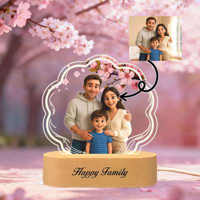 Etsy浪漫情侣纪念专属LED夜灯创意皮克斯风格自建站家庭卧室摆件