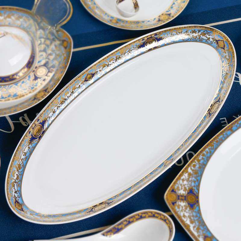 鱼盘家用蒸鱼盘子餐具骨瓷金边长型深鱼盘大号椭圆大鱼盘 长鱼盘,3C数码配件,其它配件,淘宝优惠券,粉丝福利购,淘宝优惠卷