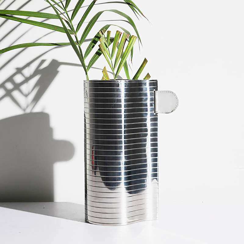 现代极简花瓶不锈钢横纹单耳花器样板间售楼处酒店金属花插装饰品,3C数码配件,其它配件,淘宝优惠券,粉丝福利购,淘宝优惠卷