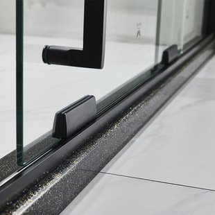 一字型淋浴房隔断门不锈钢玻璃淋浴门移门式干湿分离卫生间洗澡间