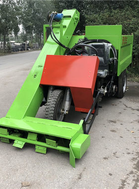 自卸粪斗小型清粪车养殖场地面堆积粪铲粪车橡胶刮板收粪运输车