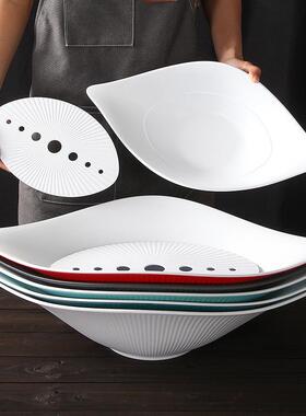 胺餐厅具密仿瓷餐饭店火锅司店毛肚刺身YEV配菜盘寿海鲜刺身干冰