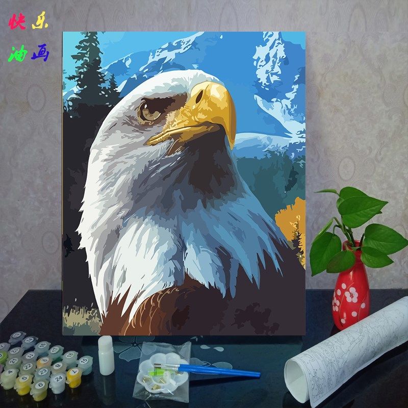 diy数字油画 老鹰 鲲鹏万里 雄鹰展翅定制儿童填色卡通减压装饰画,家居饰品,DIY/数字油画,淘宝优惠券,粉丝福利购,淘宝优惠卷