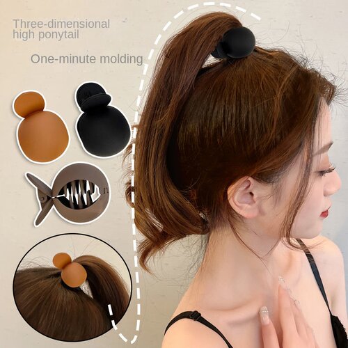 Round grab clip high ponytail fixed artifact hairpin female