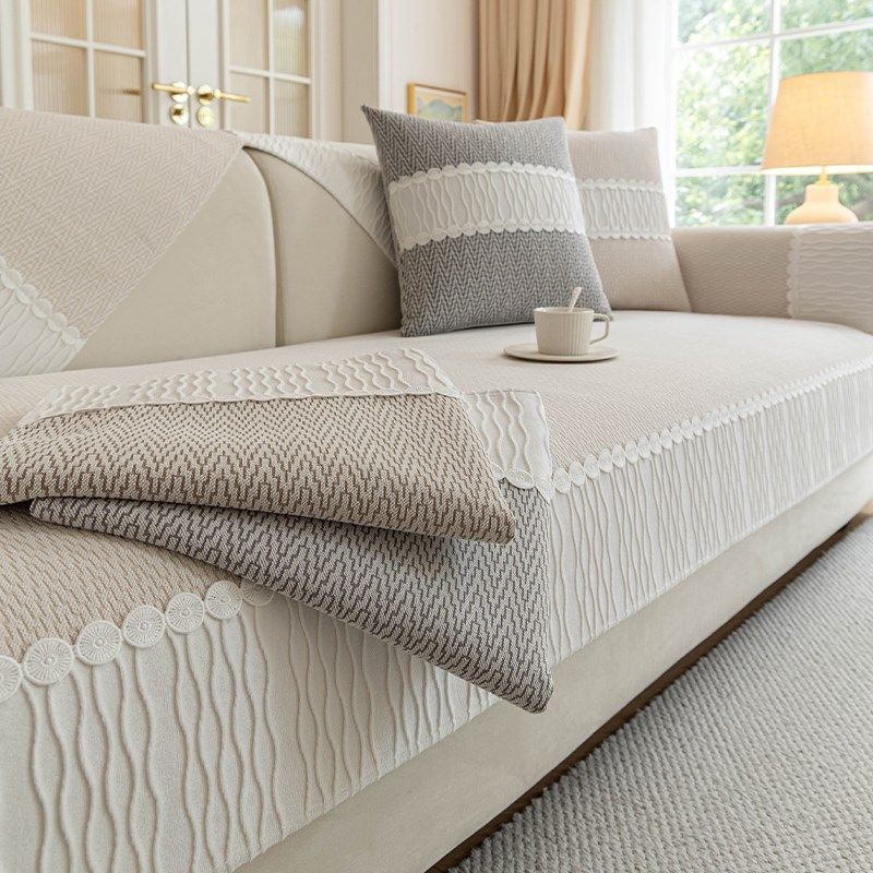 轻法式奶油风沙发垫四季通用202新款坐垫防滑皮沙发罩高级盖布,居家布艺,沙发垫,淘宝优惠券,粉丝福利购,淘宝优惠卷