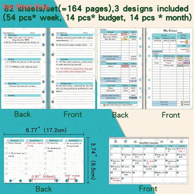6 hole Loose-leaf Weekly Notes Planner Refill Diary Journal