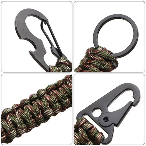 Outdoor Keychain Ring Camping Carabiner Military Paracord Co