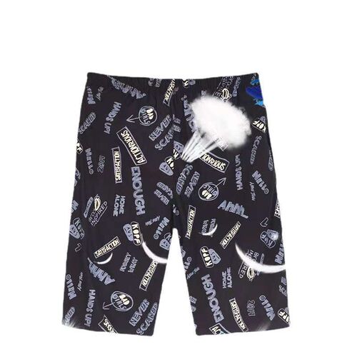 Summer Straight-tube Shorts Mens Thin Ice Silk Elastic Loos