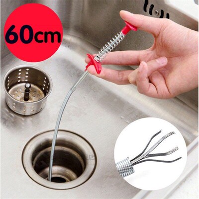 60cm Drain Snake Spring Pipe Dredging Tool Dredge nblocker D