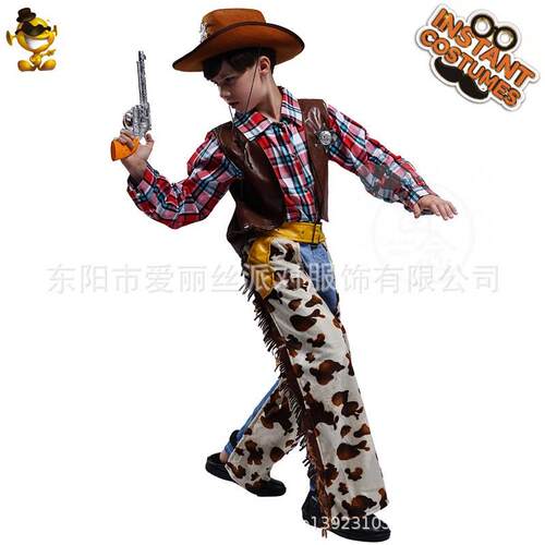 。Boys western cowboy costume  masquerade  stage dress  per