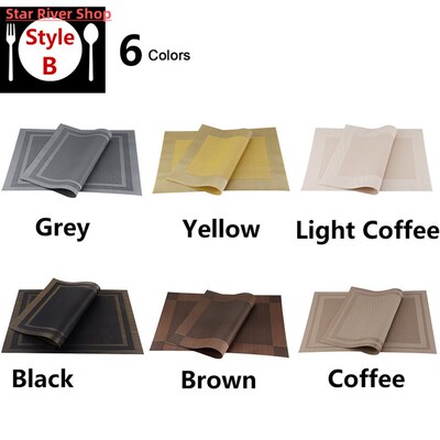 Set of 4 Table Placemats for Dining Table Woven Mats Non-sli
