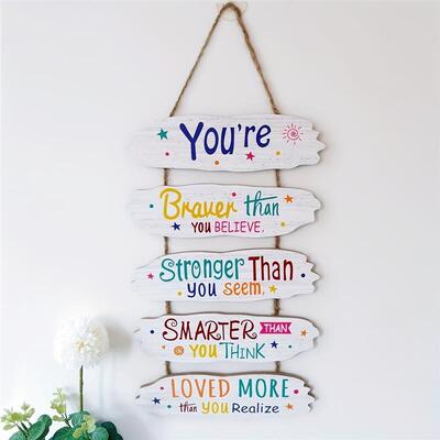 Wood Inspirational Hanging Festive Decor Home Gifts Wall Art