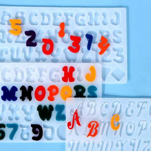Pompous Crystal Gel Drop Mold Alphanumeric Silicone Mold 26