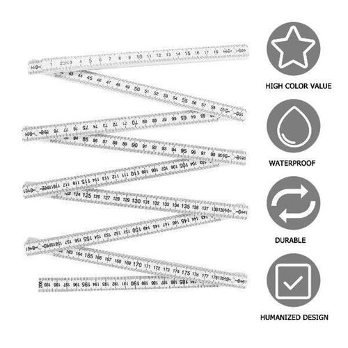 1pc Folding Ruler with Clear Reading Foldable Ruler